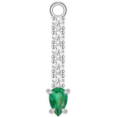 "Gregory" Charm in Gold with Green Chalcedony & Diamonds