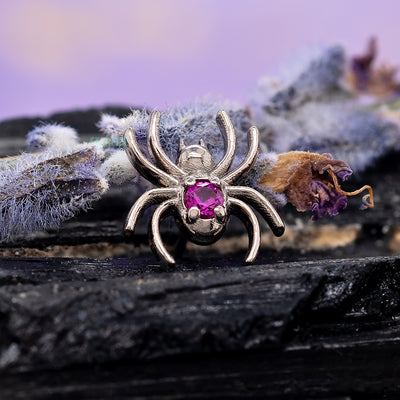 threadless: Spider End in Gold with Brilliant-Cut Gem