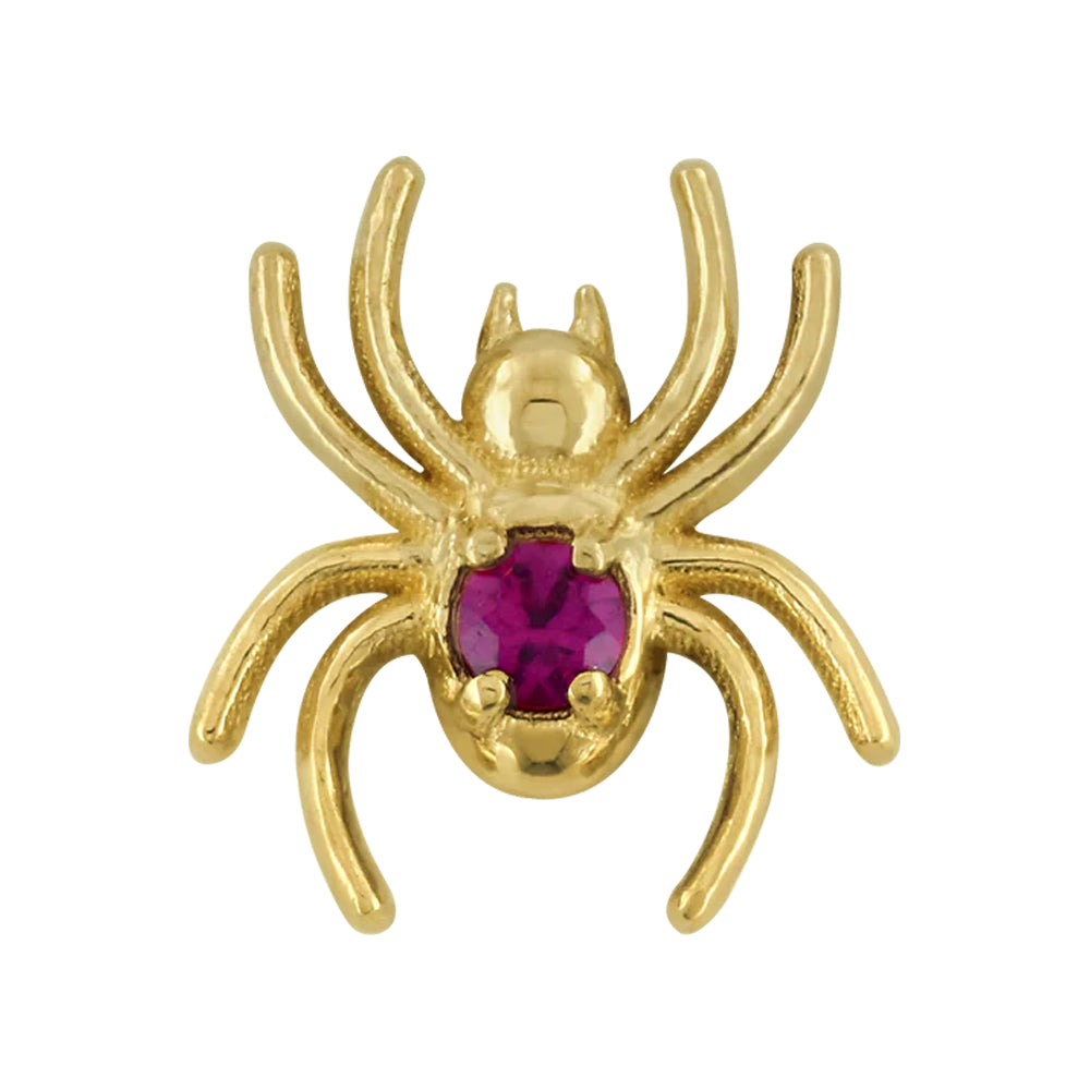 threadless: Spider End in Gold with Brilliant-Cut Gem