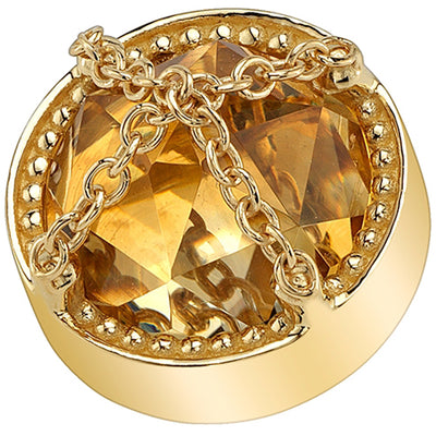 "Logan" Threaded End in Gold & Platinum with Rose Cut Citrine