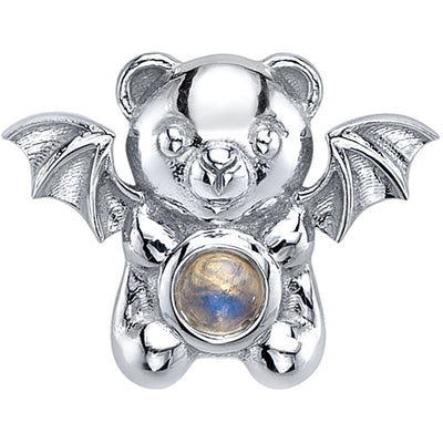 "Nocturna" Threaded End in Gold & Platinum with Rainbow Moonstone