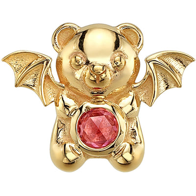 "Nocturna" Threaded End in Gold & Platinum with Rose Cut Padparadscha Sapphire