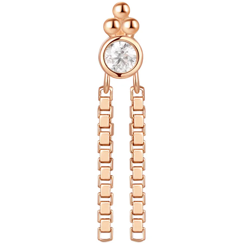 threadless: "Monaco" End with Chains in Gold with Moissanite