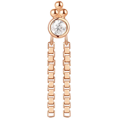 threadless: "Monaco" End with Chains in Gold with Moissanite