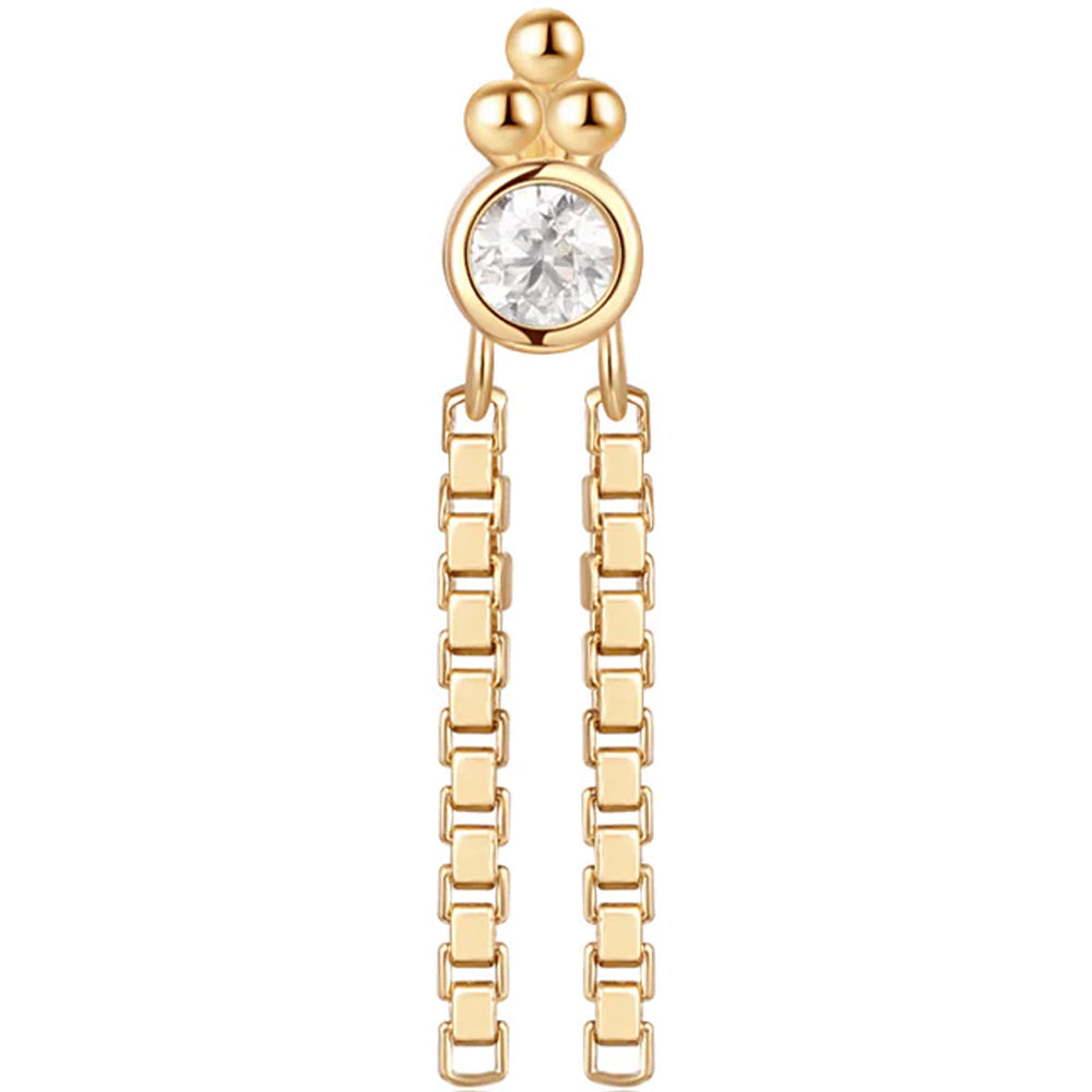 threadless: "Monaco" End with Chains in Gold with Moissanite