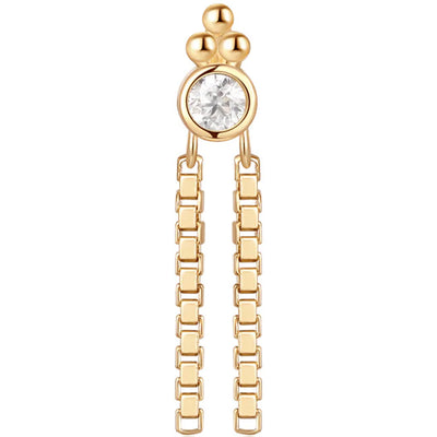 threadless: "Monaco" End with Chains in Gold with Moissanite