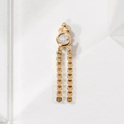 threadless: "Monaco" End with Chains in Gold with Moissanite