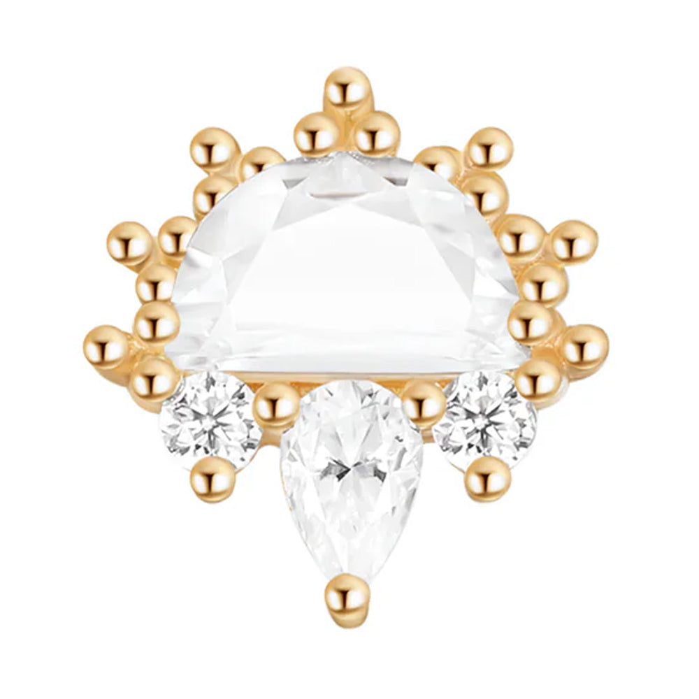 threadless: "Offset" End in Gold with Moissanites