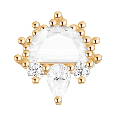 threadless: "Offset" End in Gold with Moissanites