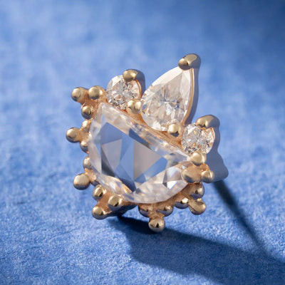 threadless: "Offset" End in Gold with Moissanites