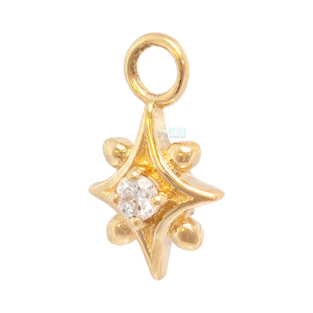 "Jerrica" Charm in Gold with Diamond