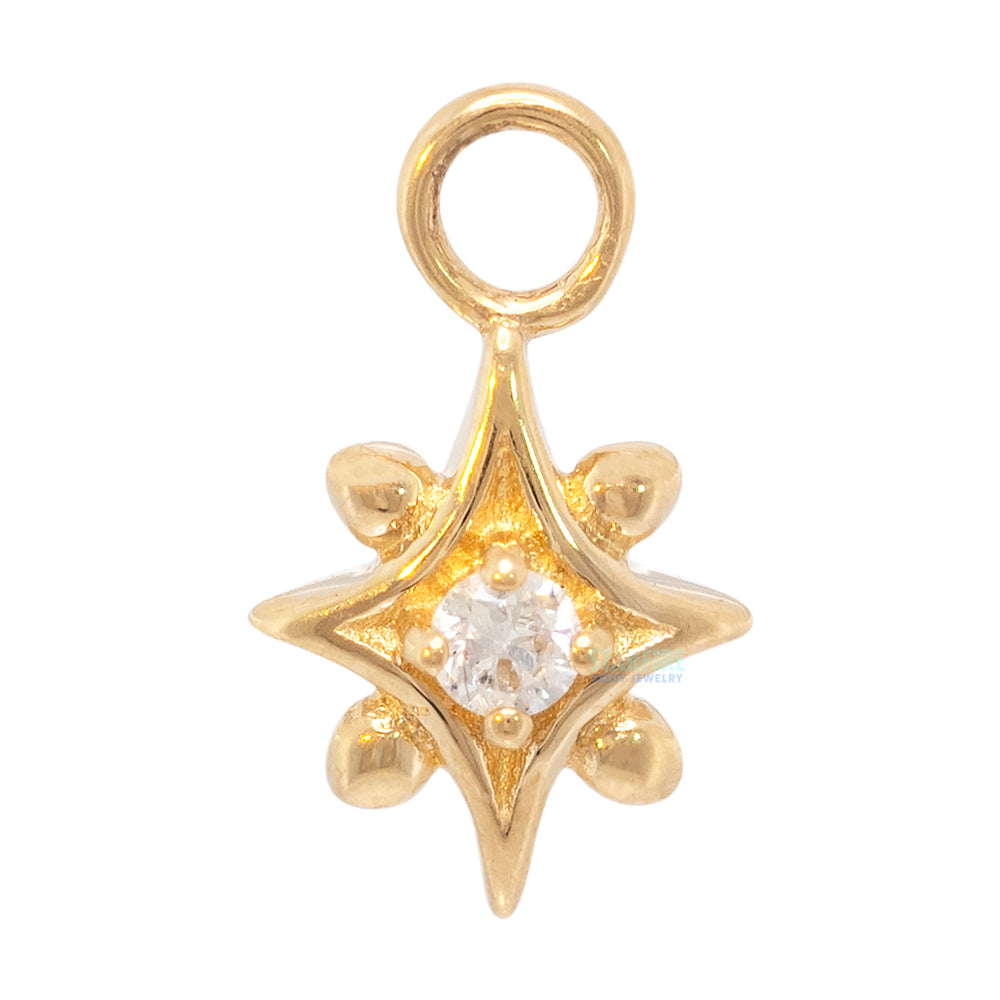 "Jerrica" Charm in Gold with Diamond
