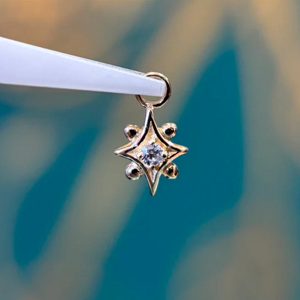 "Jerrica" Charm in Gold with Diamond