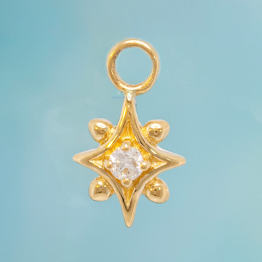 "Jerrica" Charm in Gold with Diamond