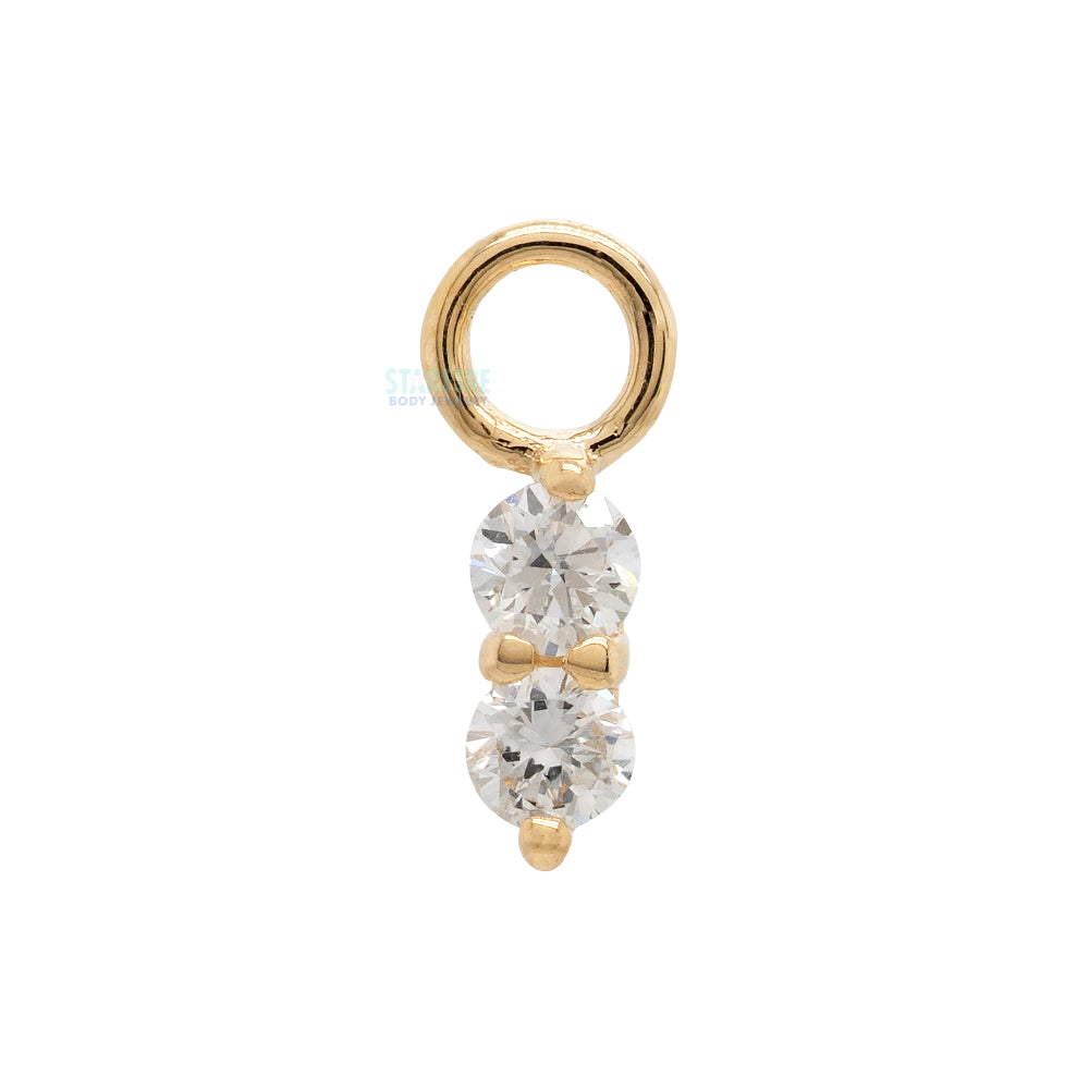 "Aja" Charm in Gold with Gemstones