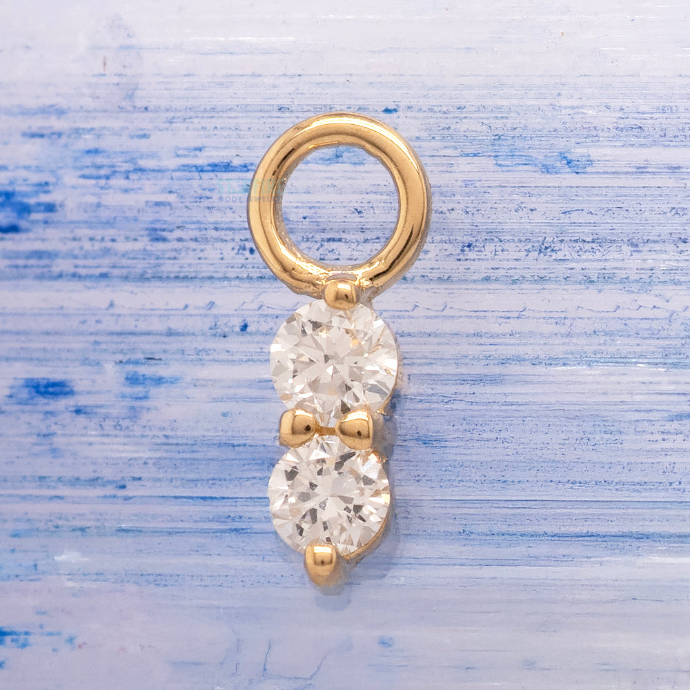 "Aja" Charm in Gold with Gemstones