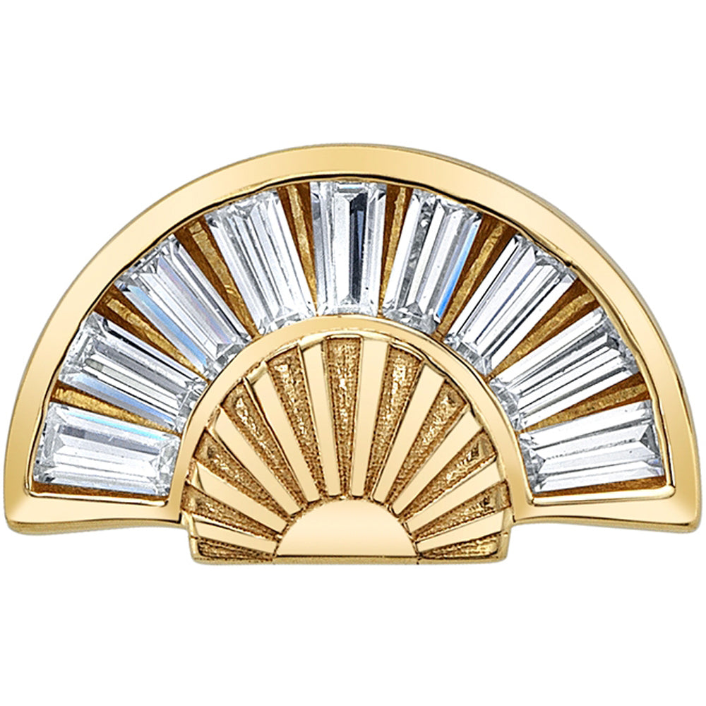 "Sensu" Threaded End in Gold & Platinum White CZ's