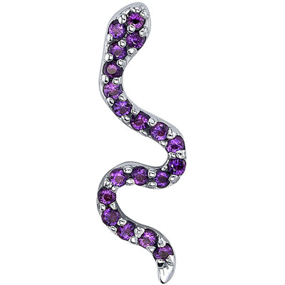 "Mamba" Threaded End in Gold & Platinum with Amethyst