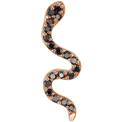 "Mamba" Threaded End in Gold & Platinum with Black Diamonds