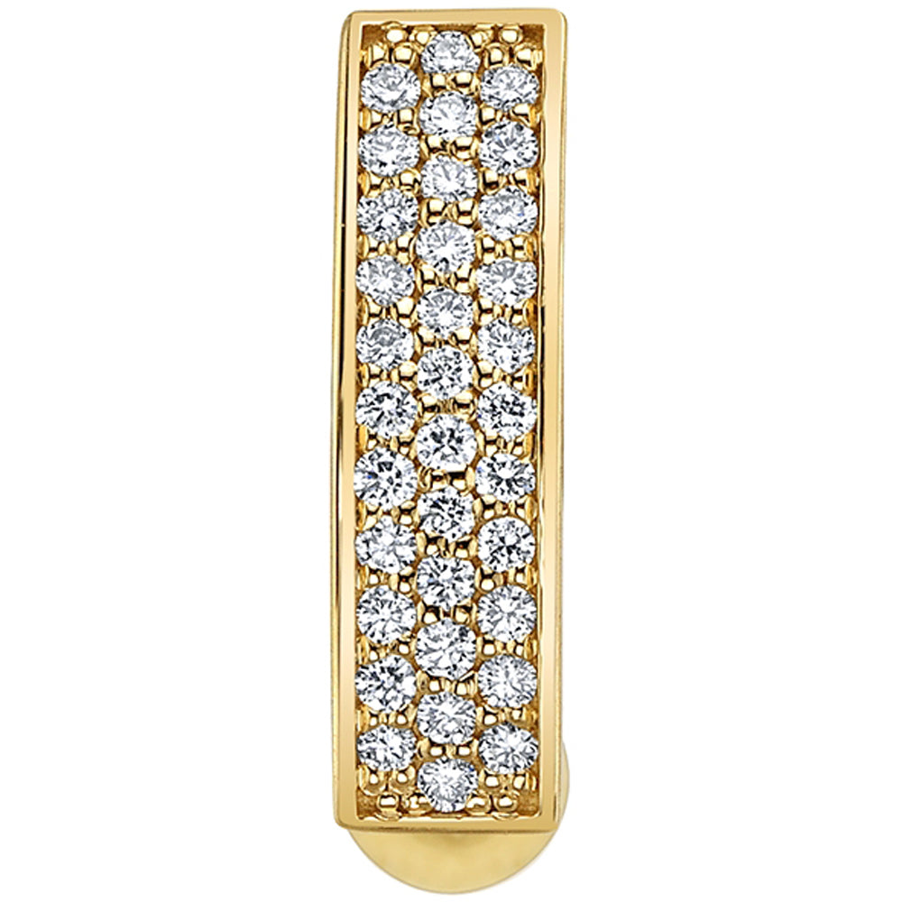 "Kenari" Top Loader Navel Curve in Gold & Platinum with White CZ's