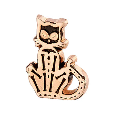 "Skele Cat" Threaded End in Gold