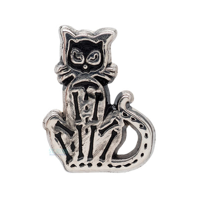 "Skele Cat" Threaded End in Gold