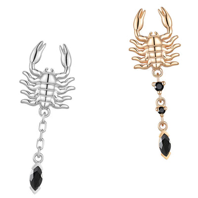 threadless: "Draco" Scorpion End in Gold with Black Agate