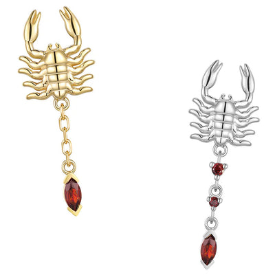 threadless: "Draco" Scorpion End in Gold with Red Garnet