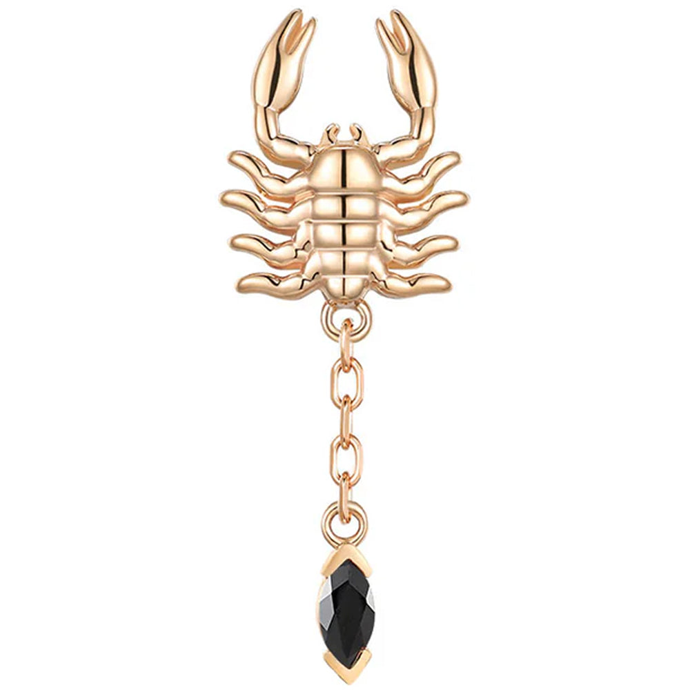 threadless: "Draco" Scorpion End in Gold with Black Agate