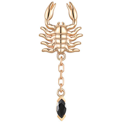 threadless: "Draco" Scorpion End in Gold with Black Agate