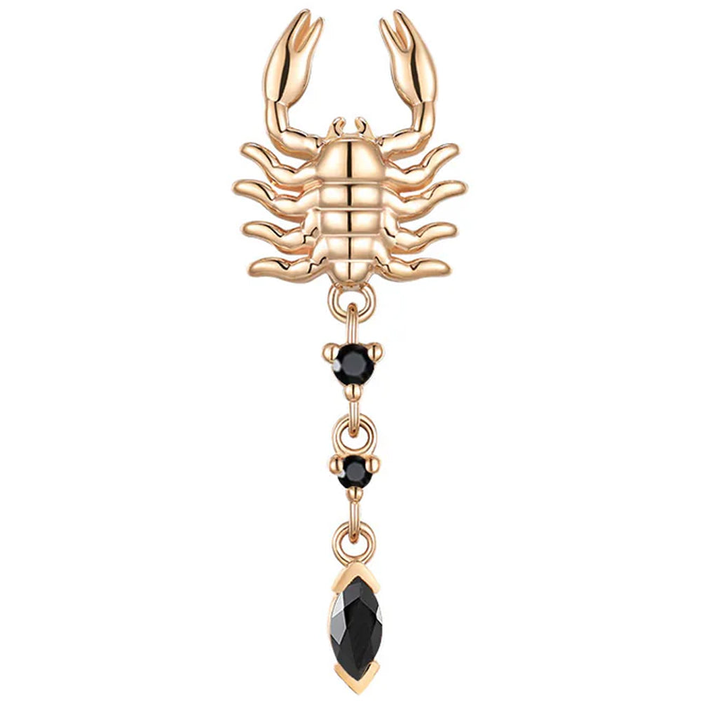 threadless: "Draco" Scorpion End in Gold with Black Agate