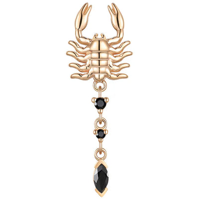threadless: "Draco" Scorpion End in Gold with Black Agate