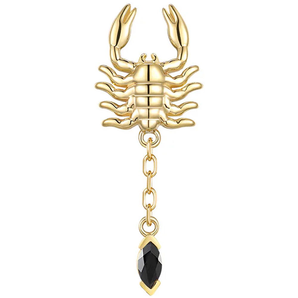 threadless: "Draco" Scorpion End in Gold with Black Agate