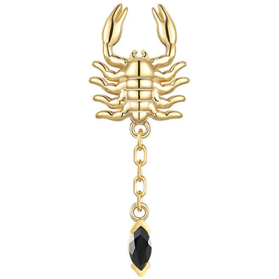 threadless: "Draco" Scorpion End in Gold with Black Agate