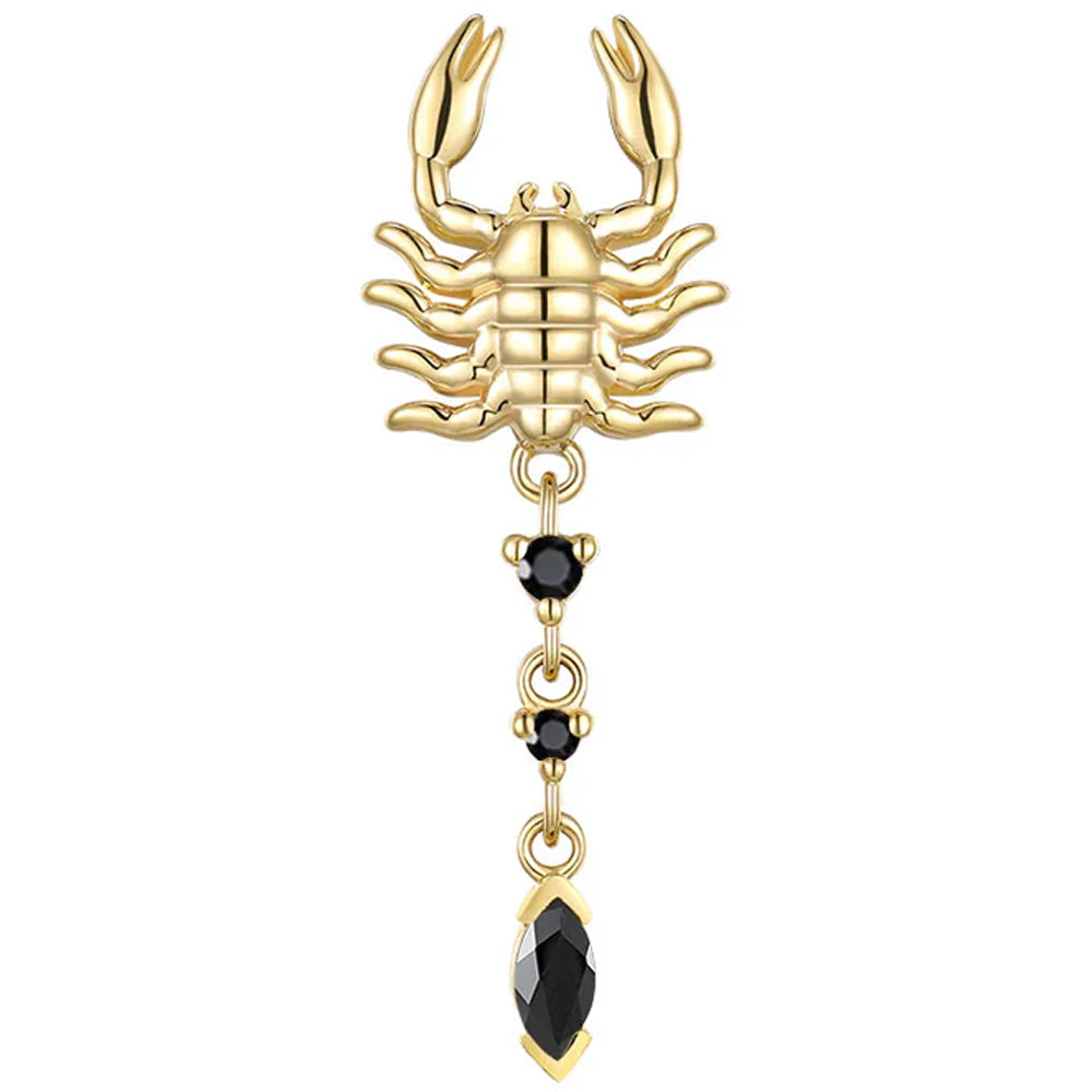threadless: "Draco" Scorpion End in Gold with Black Agate