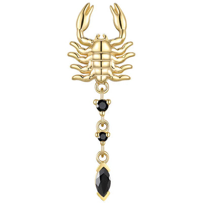 threadless: "Draco" Scorpion End in Gold with Black Agate