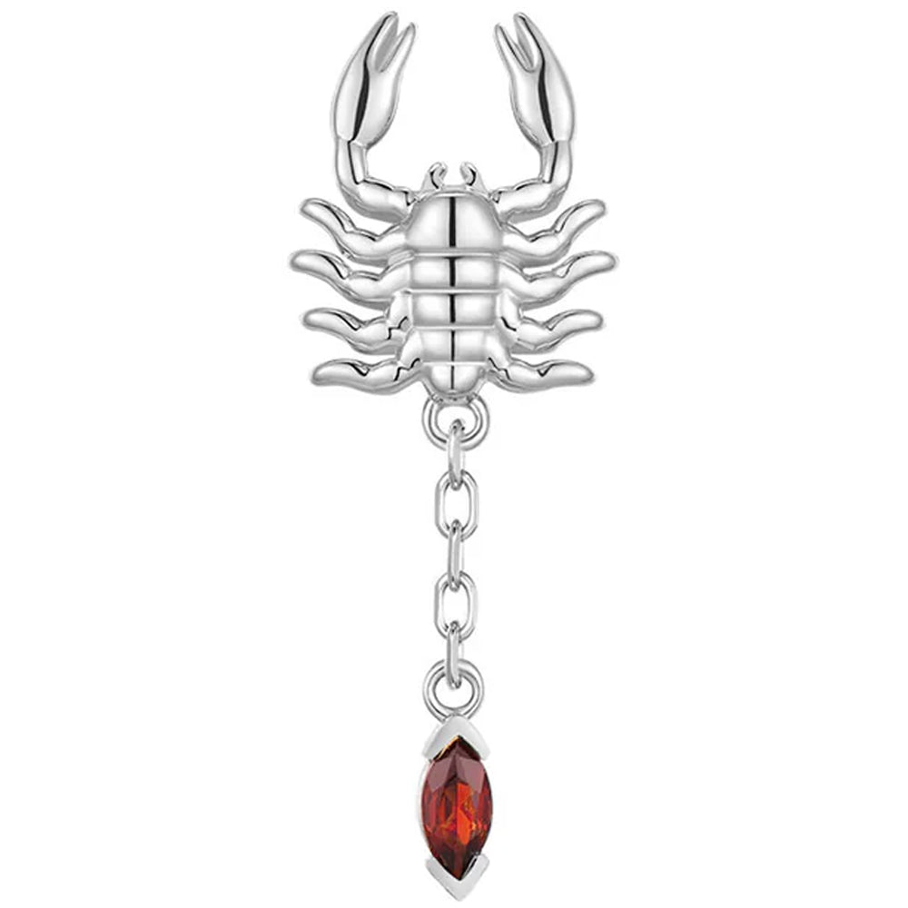 threadless: "Draco" Scorpion End in Gold with Red Garnet