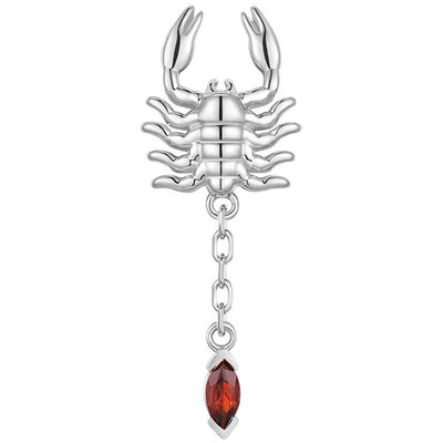threadless: "Draco" Scorpion End in Gold with Red Garnet