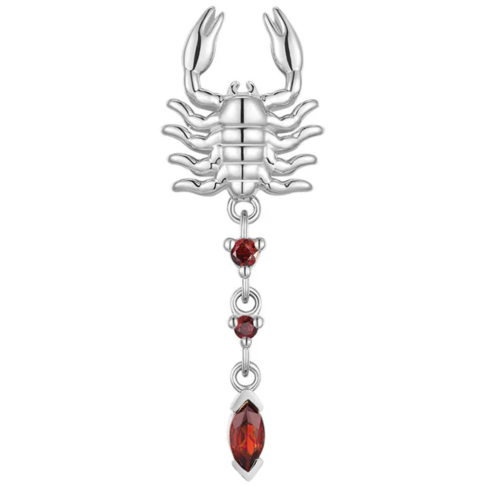 threadless: "Draco" Scorpion End in Gold with Red Garnet