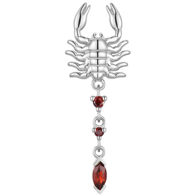 threadless: "Draco" Scorpion End in Gold with Red Garnet