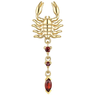 threadless: "Draco" Scorpion End in Gold with Red Garnet