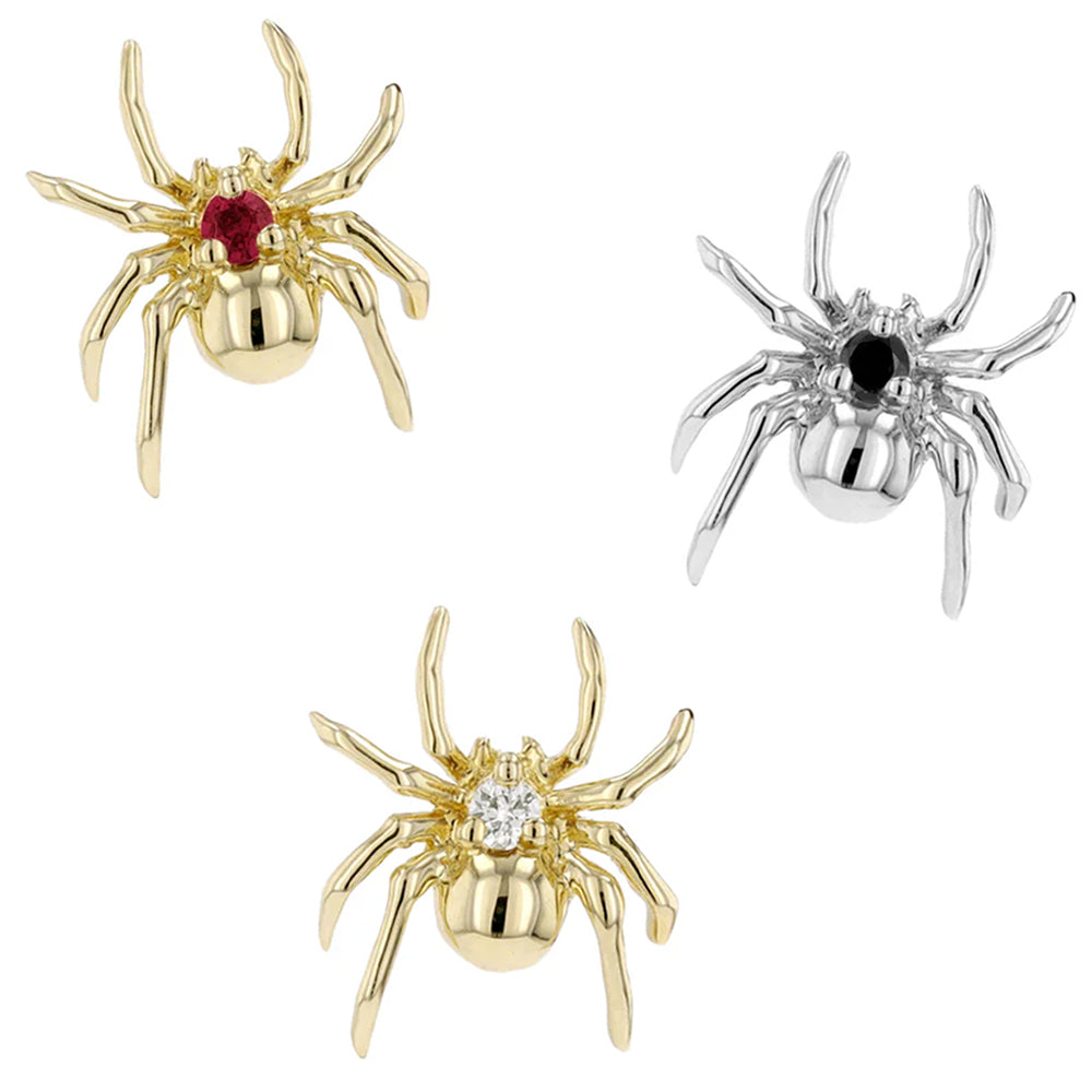 threadless: "Pippa" Spider End in Gold with Genuine Gemstones