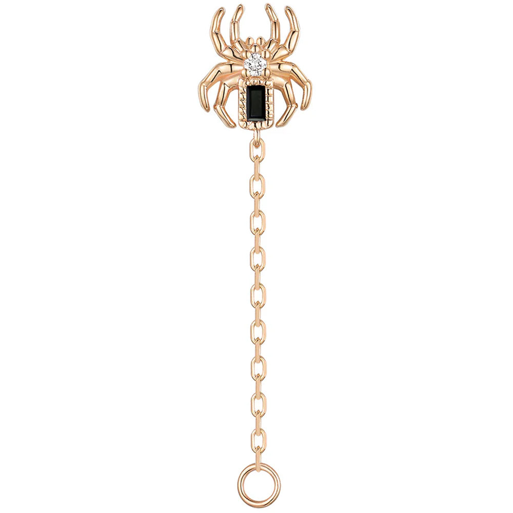 threadless: Baguette "Grim" Spider Chain Attachment End in Gold with Genuine Gemstones