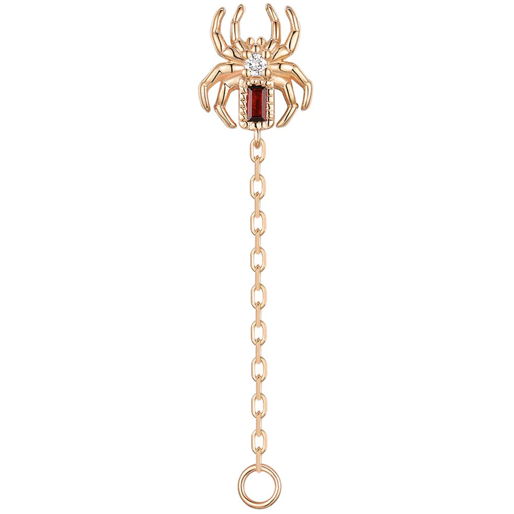 threadless: Baguette "Grim" Spider Chain Attachment End in Gold with Genuine Gemstones