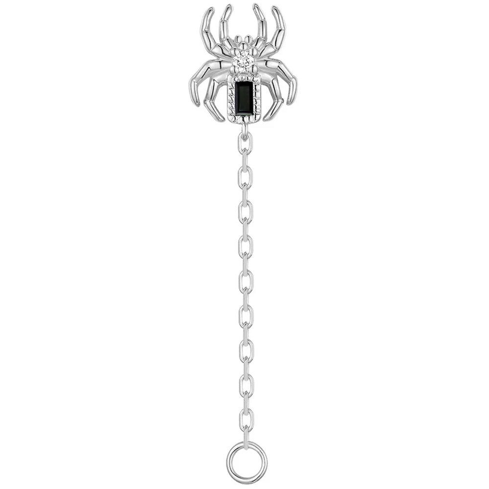 threadless: Baguette "Grim" Spider Chain Attachment End in Gold with Genuine Gemstones