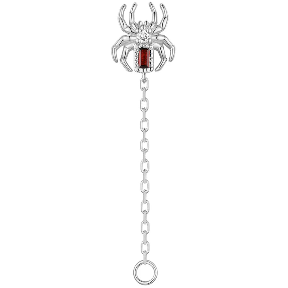 threadless: Baguette "Grim" Spider Chain Attachment End in Gold with Genuine Gemstones