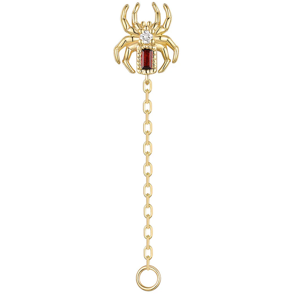 threadless: Baguette "Grim" Spider Chain Attachment End in Gold with Genuine Gemstones