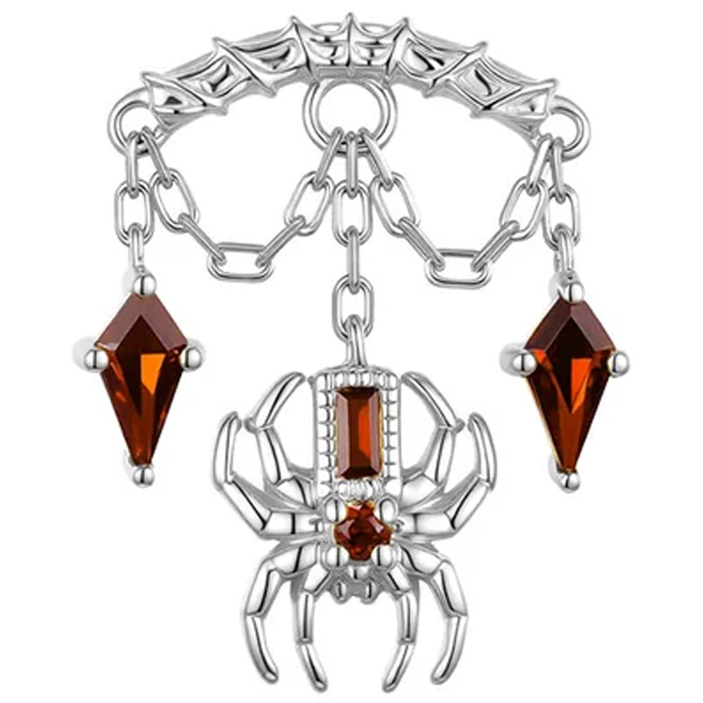 threadless: Kite Spider Hidden Helix End with Chains in Gold with Genuine Gemstones