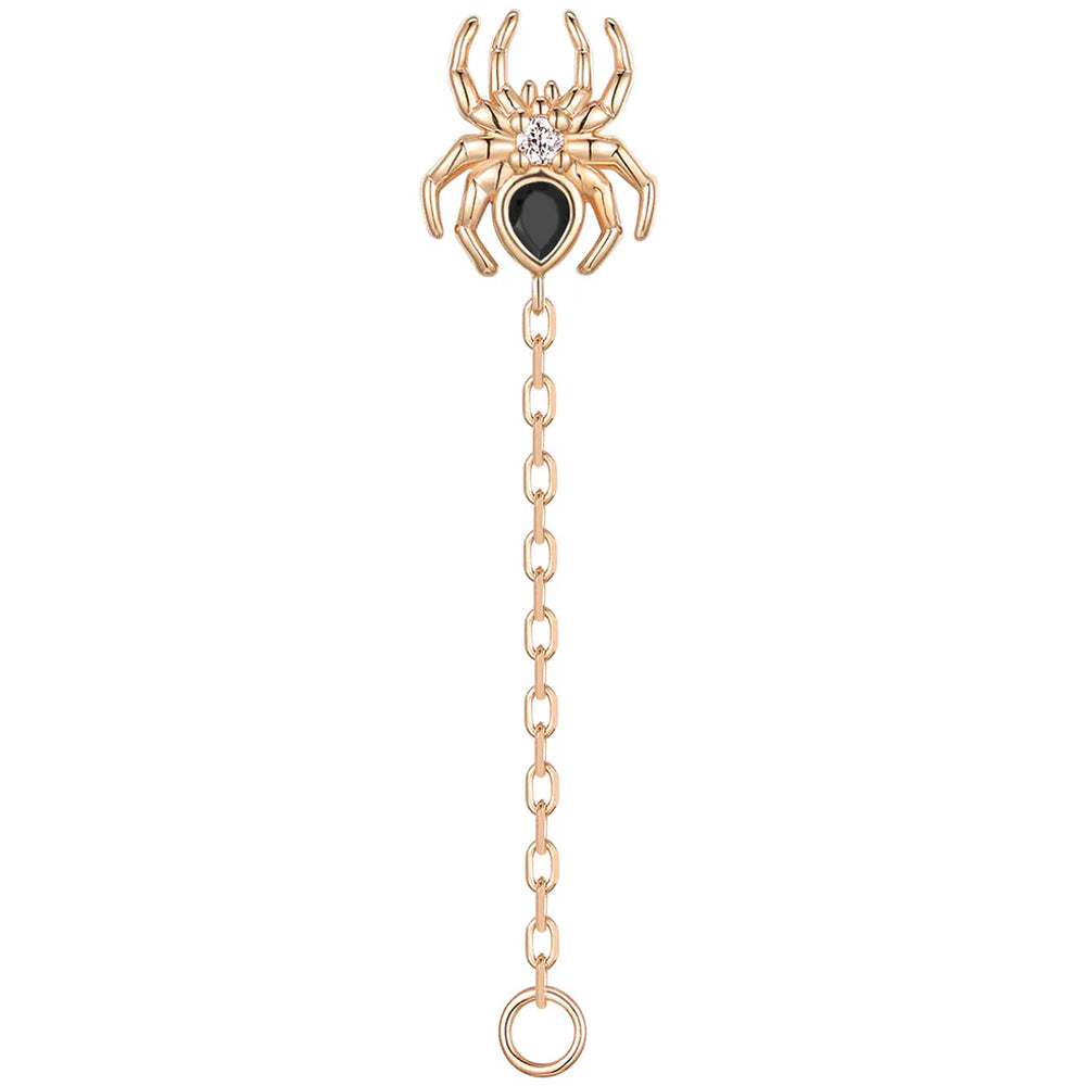 threadless: Pear "Grim" Spider Chain Attachment End in Gold with Genuine Gemstones