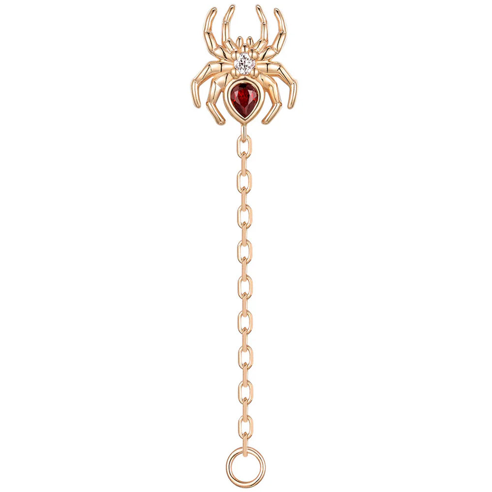 threadless: Pear "Grim" Spider Chain Attachment End in Gold with Genuine Gemstones